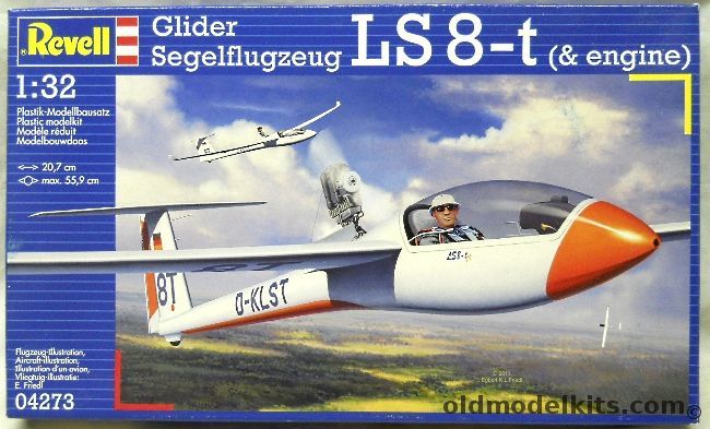Revell 1/32 LS8-t Glider With Engine Glider - Austrian / Swiss / French / 4 German, 04273 plastic model kit